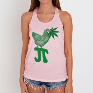 Chicken Pot Pie Pi Day Weed Pun Math Numbers March 3.14 Women's Knotted Racerback Tank