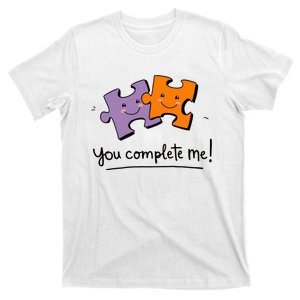 Cute Puzzle Pieces You Complete Me T-Shirt