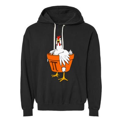 Chicken Pot PI Day Math Teacher Gift Garment-Dyed Fleece Hoodie