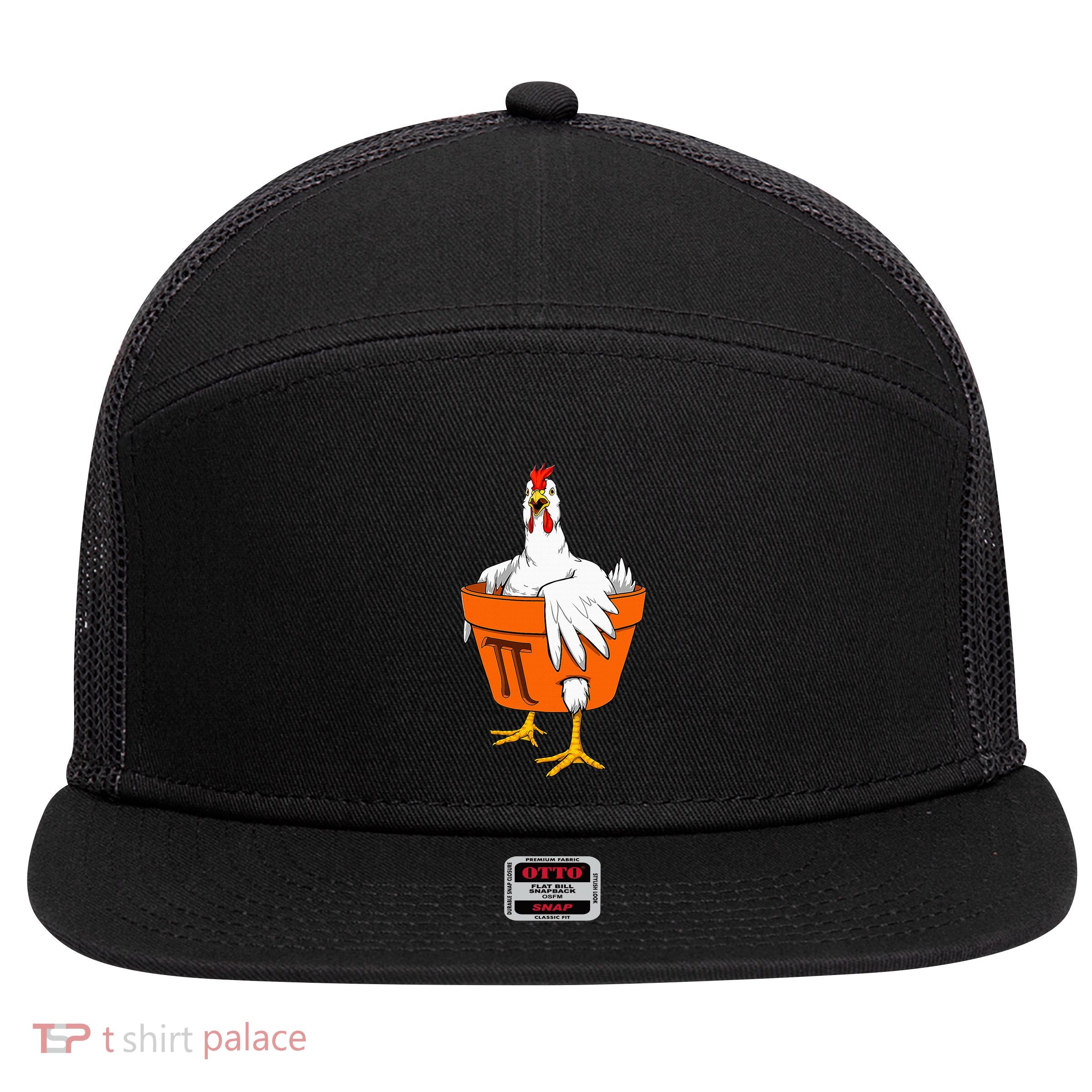 Chicken Pot PI Day Math Teacher Gift 7 Panel Mesh Trucker Snapback Hat
