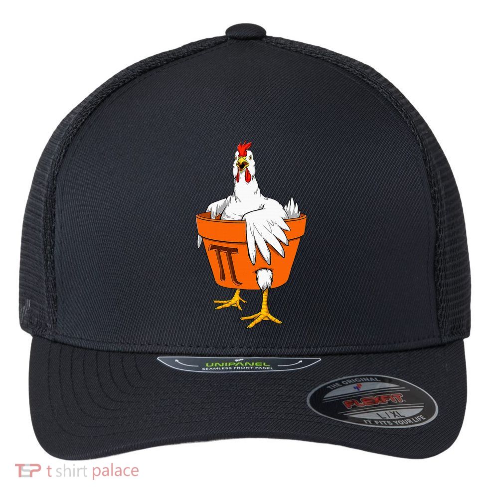 Chicken Pot PI Day Math Teacher Gift Flexfit Unipanel Trucker Cap
