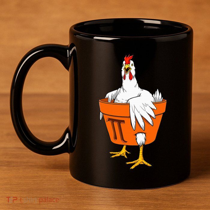 Chicken Pot PI Day Math Teacher Gift 11oz C Handle Ceramic Mug