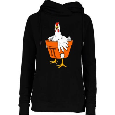 Chicken Pot PI Day Math Teacher Gift Womens Funnel Neck Pullover Hood