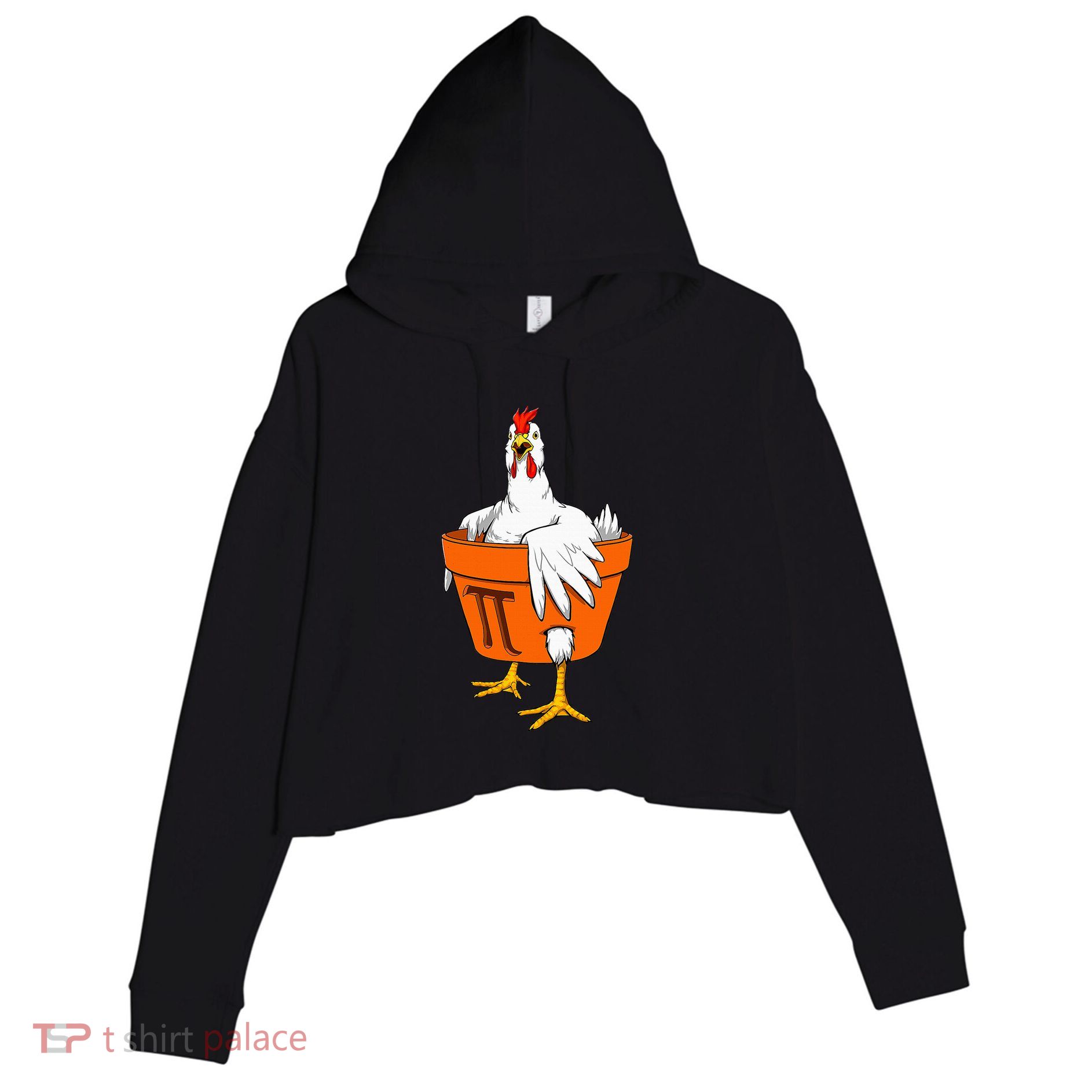 Chicken Pot PI Day Math Teacher Gift Crop Fleece Hoodie