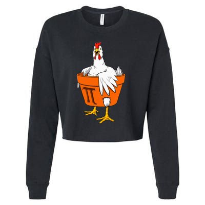 Chicken Pot PI Day Math Teacher Gift Cropped Pullover Crew
