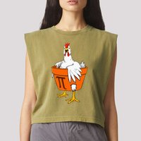 Chicken Pot PI Day Math Teacher Gift Garment-Dyed Women's Muscle Tee