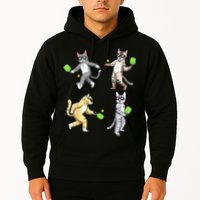 Cats Playing Pickleball Hoodie