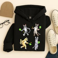 Cats Playing Pickleball Hoodie