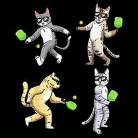 Cats Playing Pickleball Bucket Hat