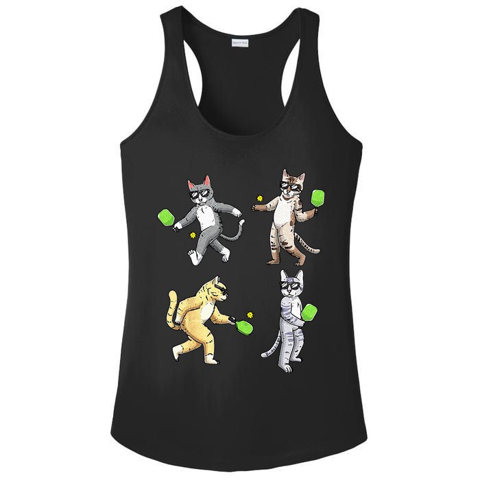 Cats Playing Pickleball Ladies PosiCharge Competitor Racerback Tank