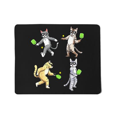 Cats Playing Pickleball Mousepad