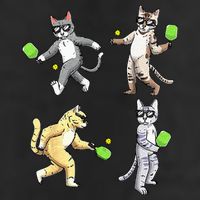 Cats Playing Pickleball 25L Jumbo Tote