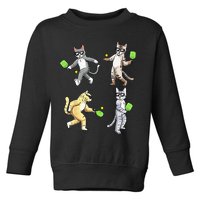 Cats Playing Pickleball Toddler Sweatshirt