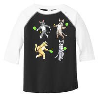 Cats Playing Pickleball Toddler Fine Jersey T-Shirt