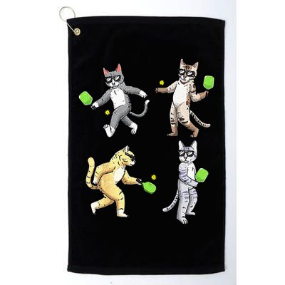 Cats Playing Pickleball Golf Towel