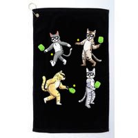 Cats Playing Pickleball Golf Towel