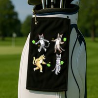 Cats Playing Pickleball Golf Towel
