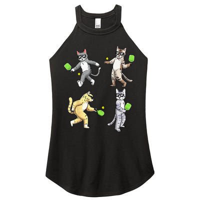 Cats Playing Pickleball Women's Perfect Tri Rocker Tank