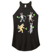 Cats Playing Pickleball Women's Perfect Tri Rocker Tank