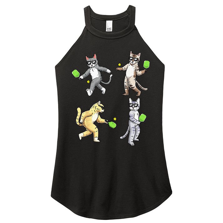 Cats Playing Pickleball Women's Perfect Tri Rocker Tank