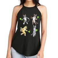 Cats Playing Pickleball Women's Perfect Tri Rocker Tank