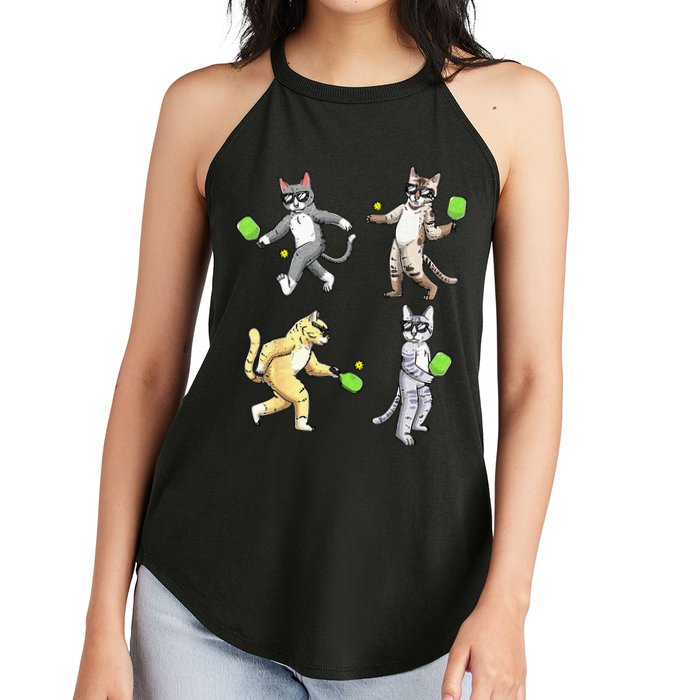 Cats Playing Pickleball Women's Perfect Tri Rocker Tank