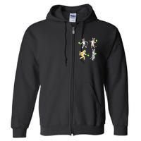 Cats Playing Pickleball Full Zip Hoodie