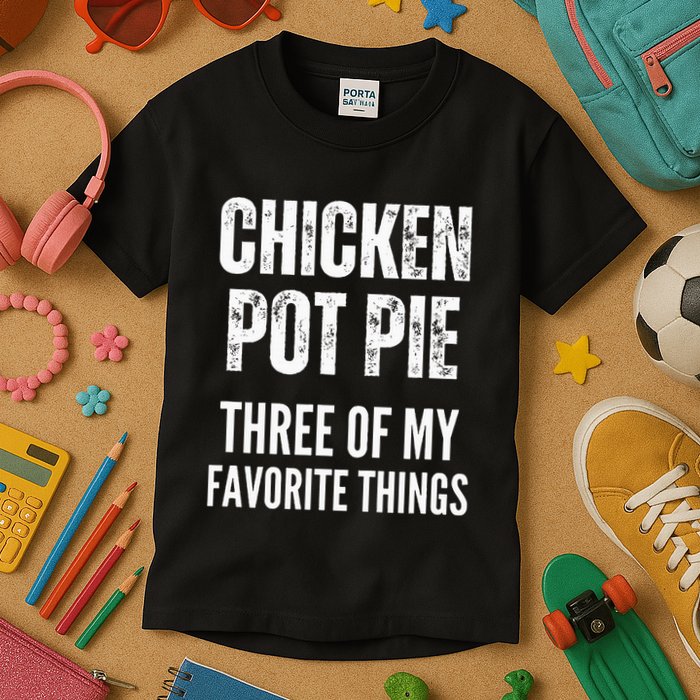 Chicken Pot Pie Three Of My Favorite Things Pot Pie Kids T-Shirt