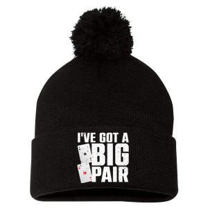 Cool Poker Player Design For Men Women Casino Lover Gambler Pom Pom 12in Knit Beanie