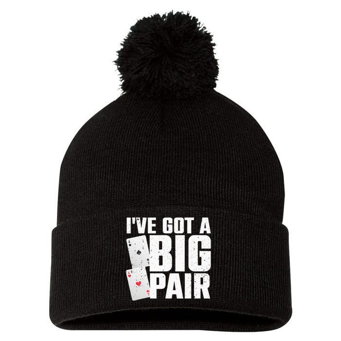 Cool Poker Player Design For Men Women Casino Lover Gambler Pom Pom 12in Knit Beanie