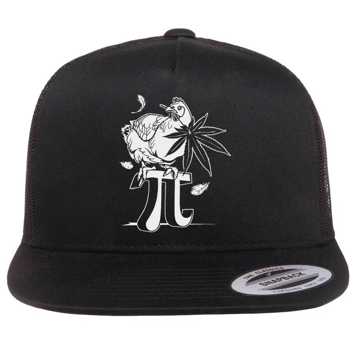 Chicken Pot Pie Pi Leaf Marijuana Cannabis Stoner 420 Weed Flat Bill Trucker Hat