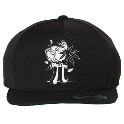Chicken Pot Pie Pi Leaf Marijuana Cannabis Stoner 420 Weed Wool Snapback Cap