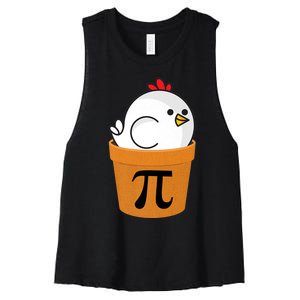 Chicken Pot Pi Shirt, Funny Math Day Gift Premium Women's Racerback Cropped Tank