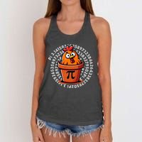 Chicken Pot Pi Day Women Math Teacher Women's Knotted Racerback Tank