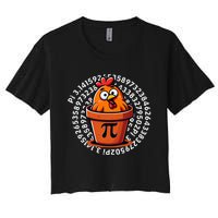 Chicken Pot Pi Day Women Math Teacher Women's Crop Top Tee