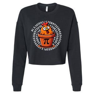 Chicken Pot Pi Day Women Math Teacher Cropped Pullover Crew