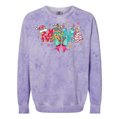 Coquette Preppy Pin.K Christmas Mama Christmas Outfits Colorblast Crewneck Sweatshirt