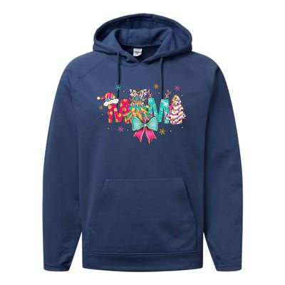 Coquette Preppy Pin.K Christmas Mama Christmas Outfits Performance Fleece Hoodie