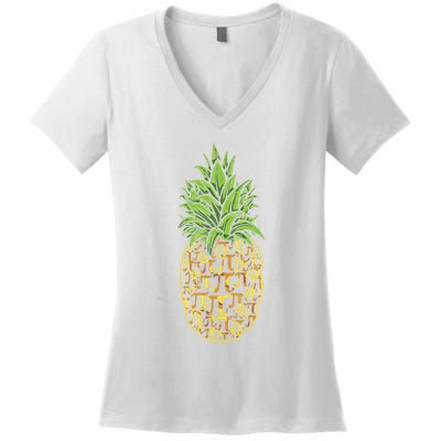 Chicken Pot Pie Math Day Pi Symbol Happy Pi Day Gift Women's V-Neck T-Shirt