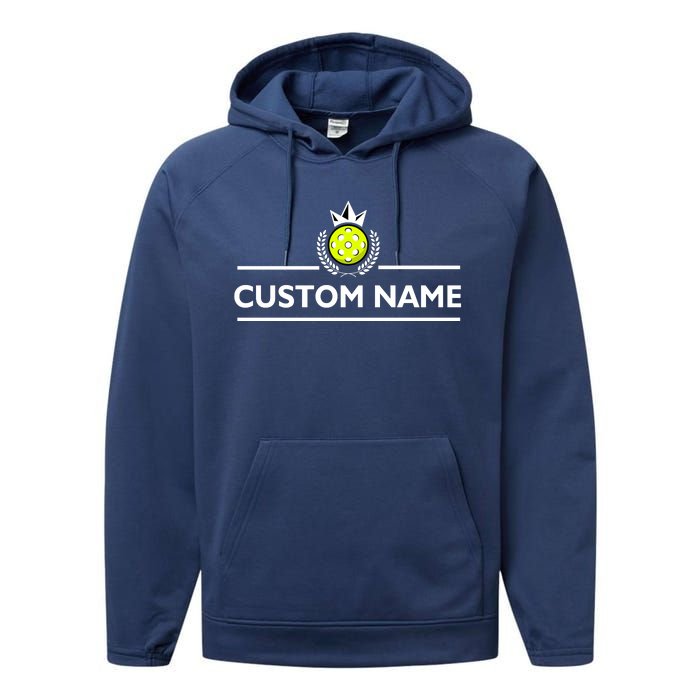 Custom Pickleball Personalize Team Name Performance Fleece Hoodie