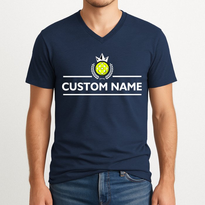 Custom Pickleball Personalize Team Name V-Neck T-Shirt