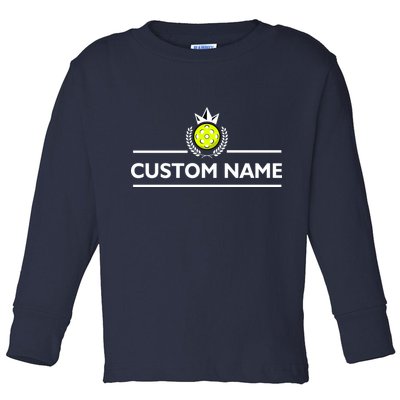 Custom Pickleball Personalize Team Name Toddler Long Sleeve Shirt