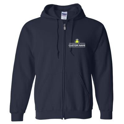 Custom Pickleball Personalize Team Name Full Zip Hoodie
