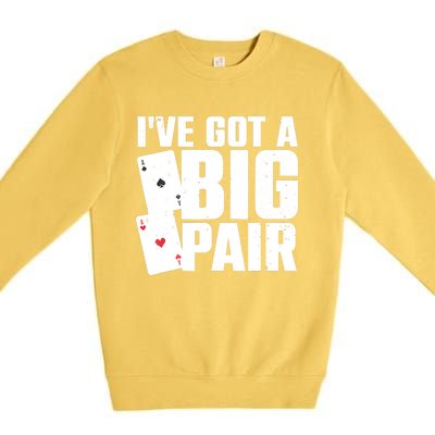 Cool Poker Player Design Casino Lover Gambler Premium Crewneck Sweatshirt