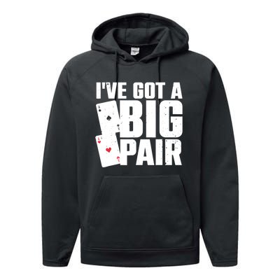 Cool Poker Player Design Casino Lover Gambler Performance Fleece Hoodie