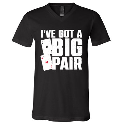 Cool Poker Player Design Casino Lover Gambler V-Neck T-Shirt