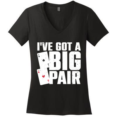 Cool Poker Player Design Casino Lover Gambler Women's V-Neck T-Shirt