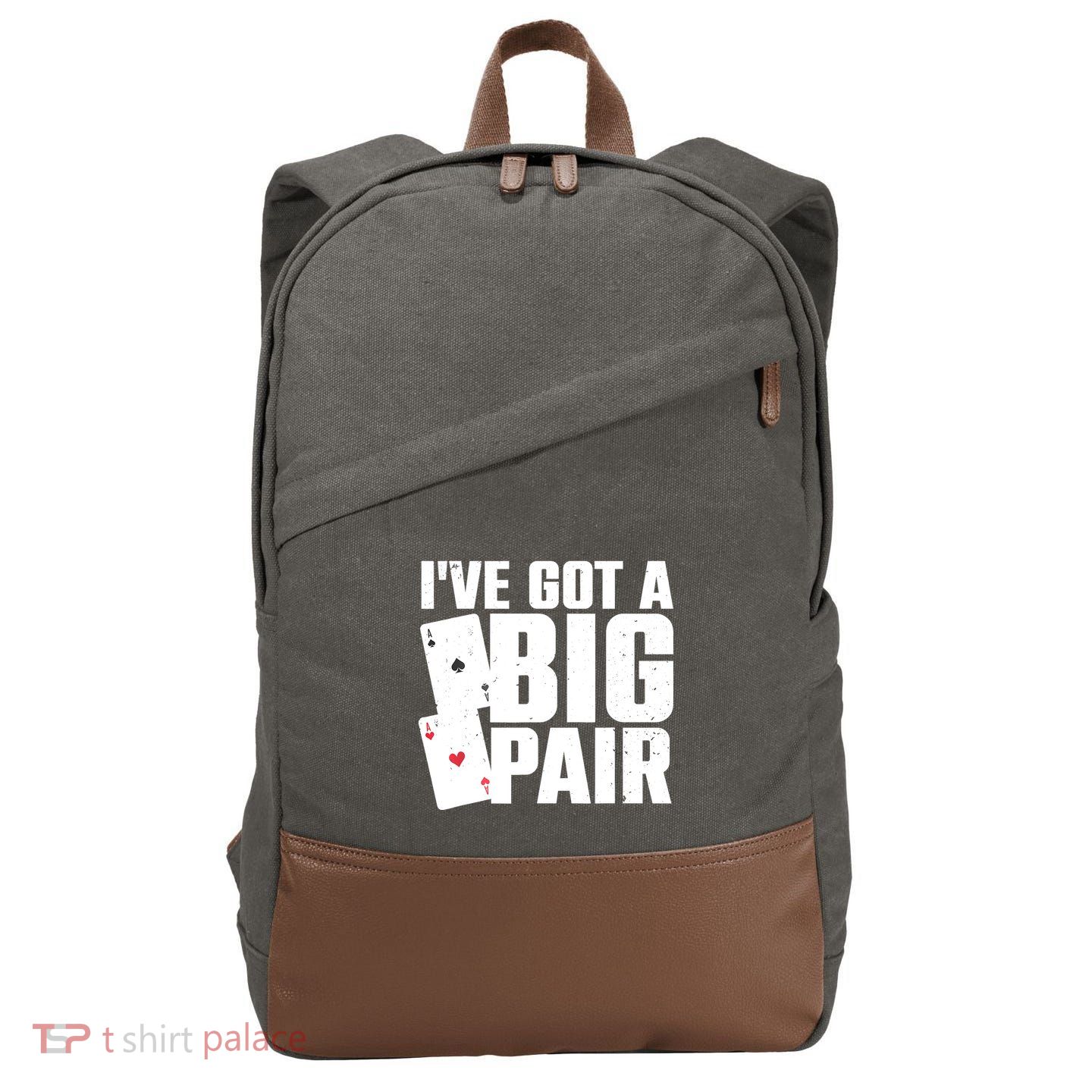 Cool Poker Player Design Casino Lover Gambler Cotton Canvas Backpack