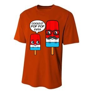 Coolest Pop Pop Ever Grandfather Popsicle Ice Cream Performance Sprint T-Shirt