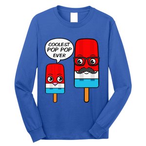 Coolest Pop Pop Ever Grandfather Popsicle Ice Cream Long Sleeve Shirt